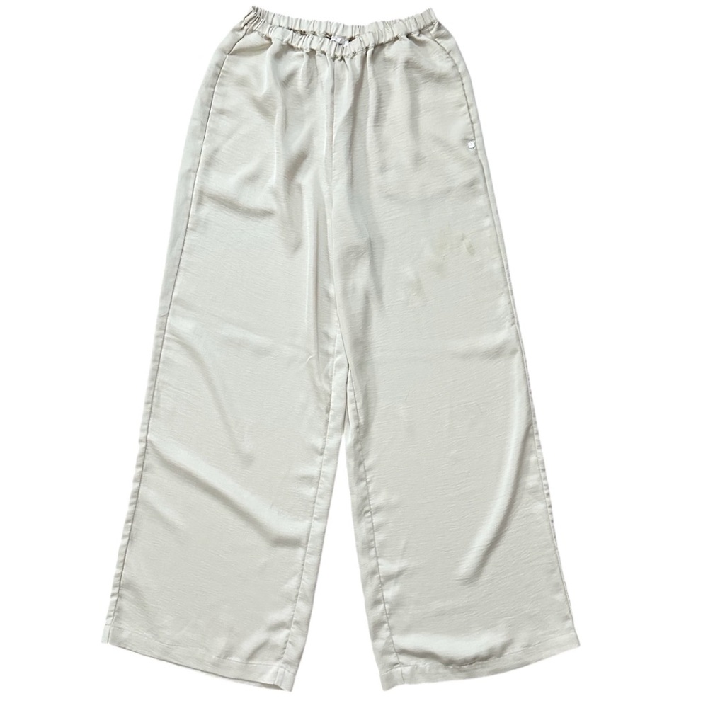 Fabletics EcoSatin Sleep High Rise Pant Cream Ivory Size Medium